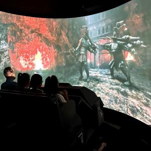 Dynamic Virtual Reality Simulator Cinema Track Wall Projection
