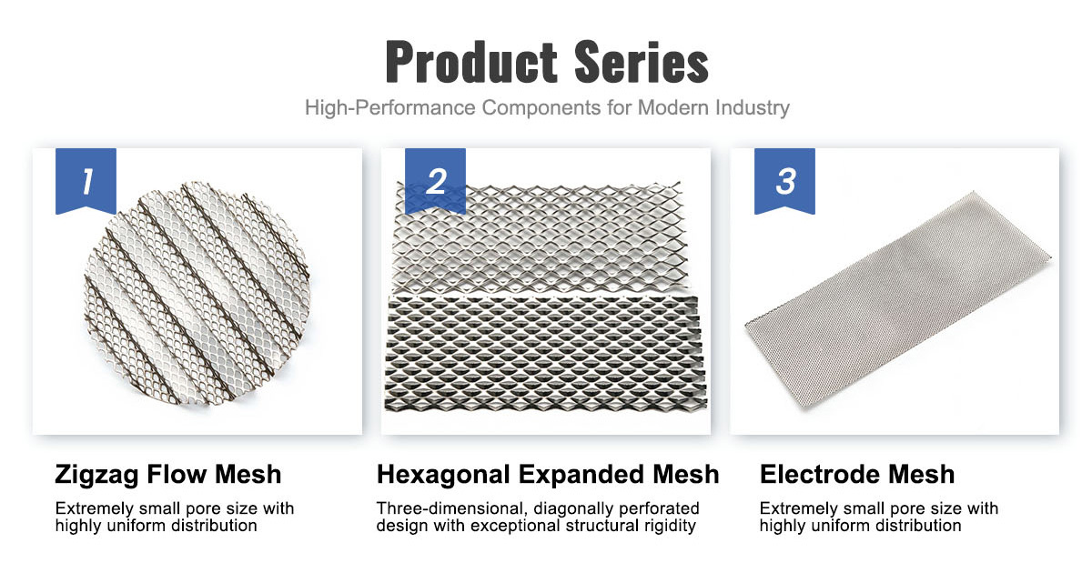 Pure Nickel Expanded Mesh — Fish Scale Pattern for Hydrogen Electrolyzer Gas Diffusion Layers