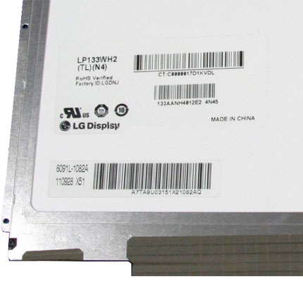 Glossy 13.3 Inch Laptop LCD Panel 40 Pin Connector For LP133WH2 TLN4 / LP133WH2 TLL3