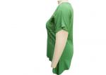 Ladies Short Sleeve T Shirts , Womens Green Shirt Blouse Hollow Embroidery Lace