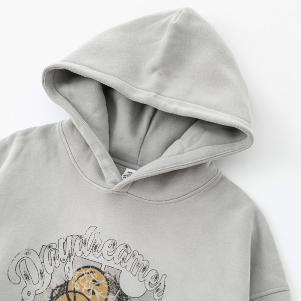 360G Heavyweight Vintage Distressed Print Hoodie Men Oversized Pullover | OEM ODM Custom Logo, Replaceable Fabric, Multiple Pantone Color Codes, Low