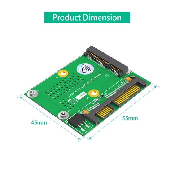 MSATA To SATA III 2.5-inch Adapter With 6Gbps Transmission Suitable For MSATA Full Height And Half Height SSD Expansion Cards