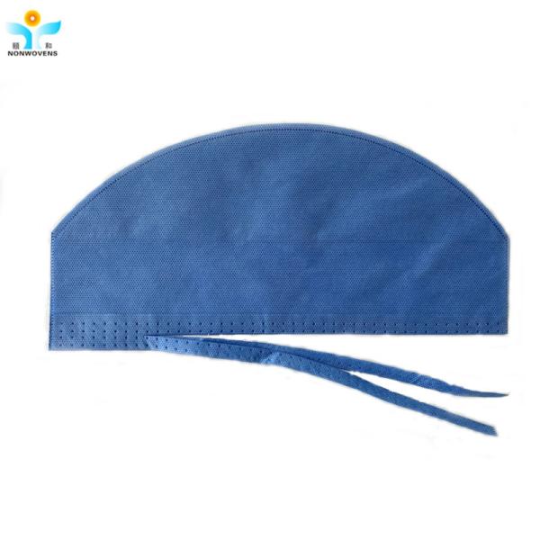 Medical Disposable PP SMS Net Cap Non Woven Surgeons Doctors With Tie On