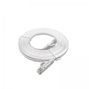 China White 1m-50m RJ45 Cat6 Flat Patch Cord Cat5e Ethernet Patch Cable on sale