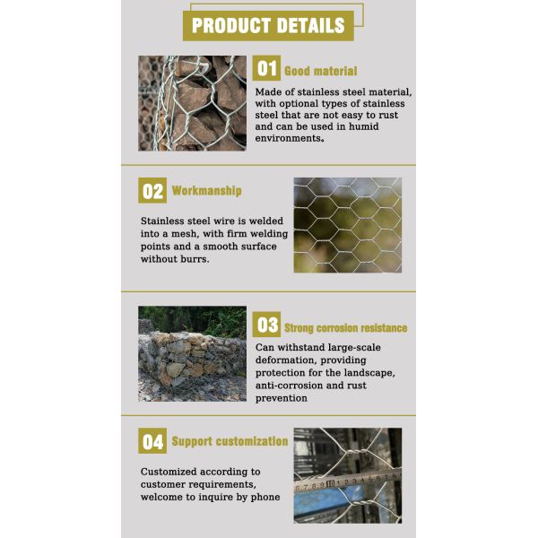 Galvanized Gabion Wire Cage Stone Retaining Walls For Channel Slope Protection 80*100mm