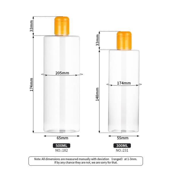Round Shape Plastic Screw Top Bottles With 33mm Cap OEM Available
