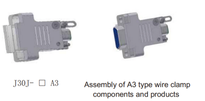 J30J Connector 1.27mm 100 Pins Micro D Crimp Type Connector with A3 Cable Clamp