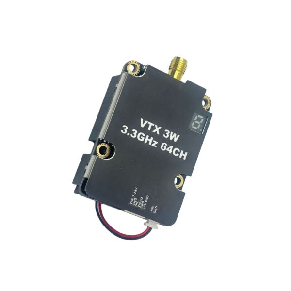 Low-Interference 3.3GHz FPV VTX with Adjustable Power Output and 3025MHz–3375MHz Frequency