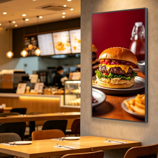43 55 Inch Wall Ceiling Mount Advertising Screen Digital Menu Boards for Fast Food