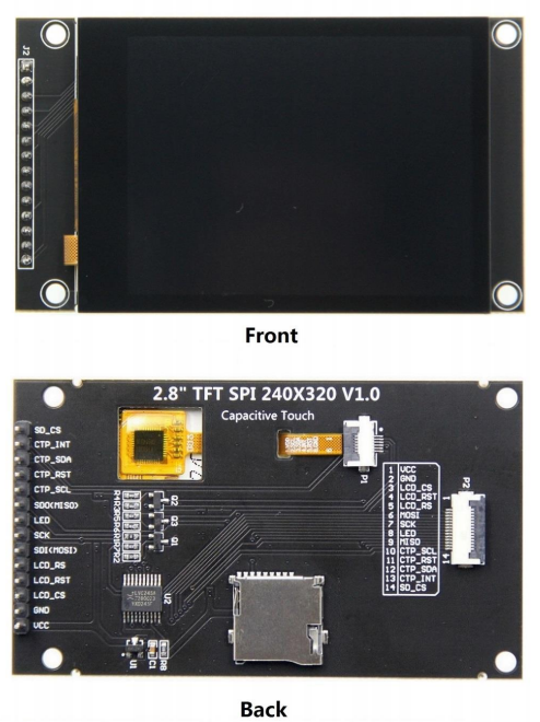 YBC028EGS-Q2 2.8-inch SPI Display LCD Module with 240*320 Resolution and Capacitive Touch Screen