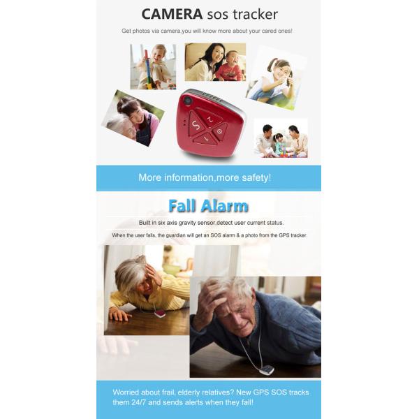 3G GPS Tracker Waterproof Real Time LBS Position Lifetime Free Tracking Fall Alarm SOS with Camera