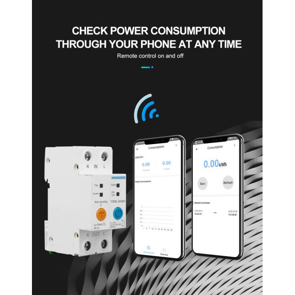 Intelligent WIFI Circuit Breaker with 2Poles 63A