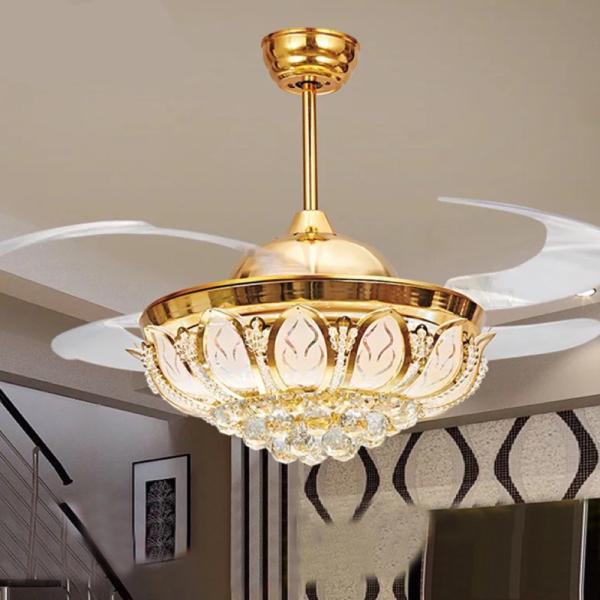 Ceiling fans Nordic Modern crystal light christmas decorations for home living room hotel Ceiling Fan lamp(WH-VLL-10)