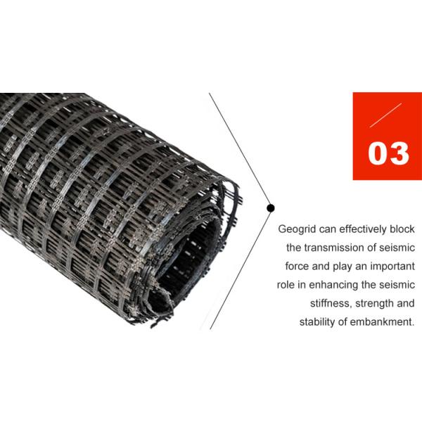Black Polypropylene PP Biaxial Plastic Geogrid Mesh Roll for Soil Stabilization Mining