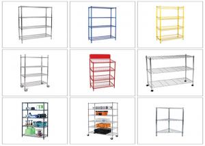 Wholesale Customized Color Chrome Wire Rack Shelving Easy To Assemble With Wheels from china suppliers