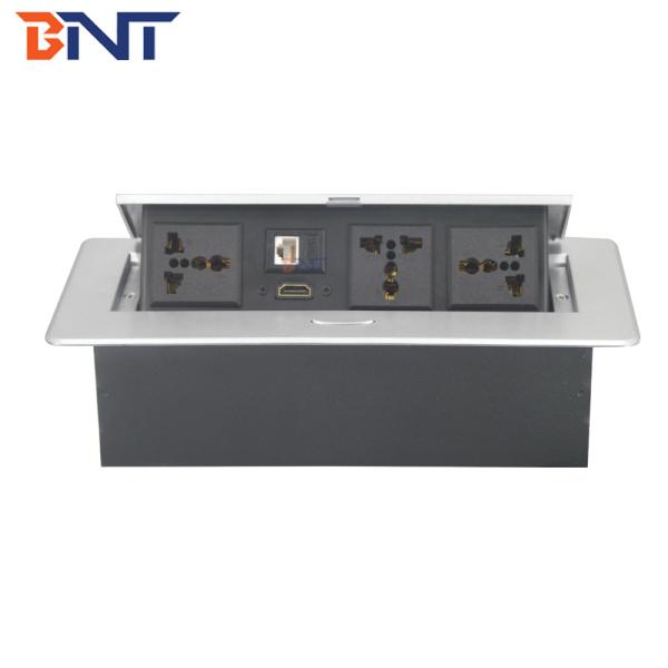 Aluminum flushed mounted hidden type tabletop pop up power socket outlet