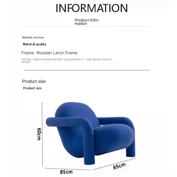 Custom Comfortable Upholstered Armrest Single Sofa Chair Solid Wood Frame Modern Velvet Fabric Dining Living Room Bedroom