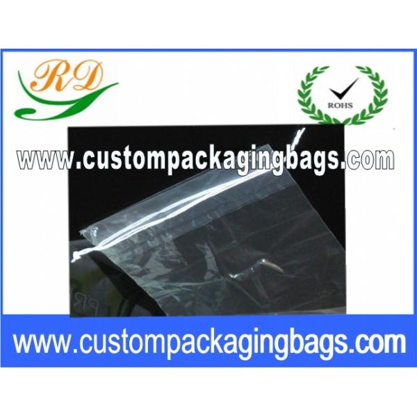 LightWeighted portable Clear LDPE Drawstring Plastic Bags SGS , ISO , EN13432