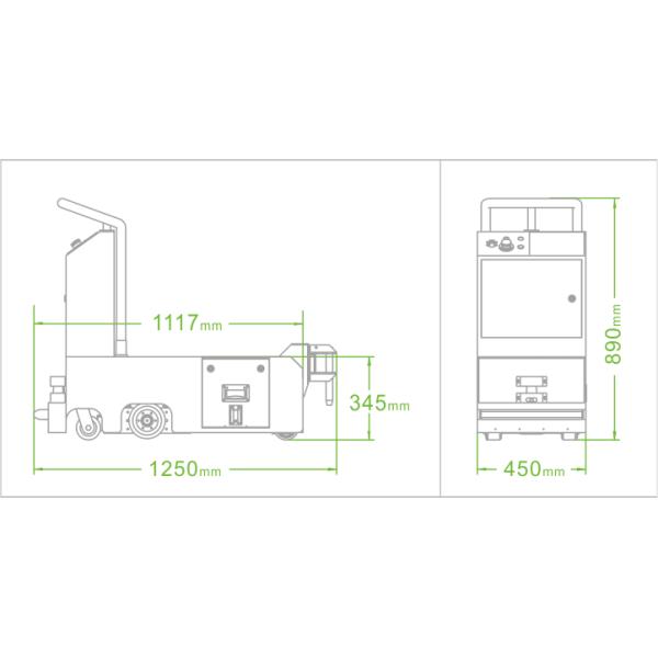 L Type Automatic Guided Vehicle , AGV Towing Vehicle For Food Industry