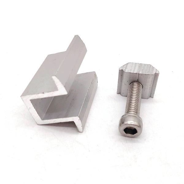 Mid Aluminum Solar Panel Mounting Clamp with Hex Socket Head Cap Screw