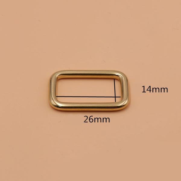 Solid brass square ring buckles cast seamless rectangle rings leather craft bag strap buckle garment belt luggage purse DIY