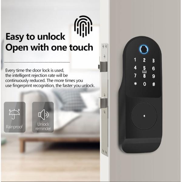Smart Deadbolt Door Lock Biometric Fingerprint Tuya Wifi App Touch Screen