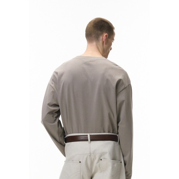 Customized Oversized Sporty Sorona Stretch Long-sleeved Solid T-shirt Spring Summer 2026 American Street Style 260G Heavyweight