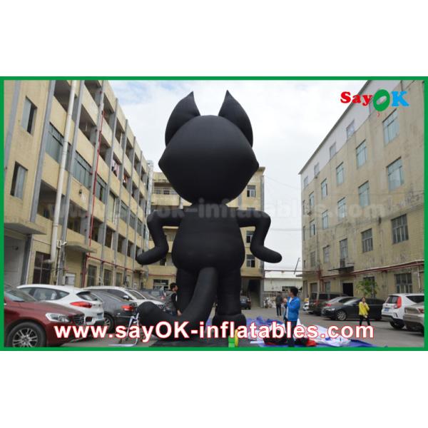 Inflatable Advertising Characters 6mH Oxford Cloth Black Inflatable Cartoon Characters , Inflatable Cat