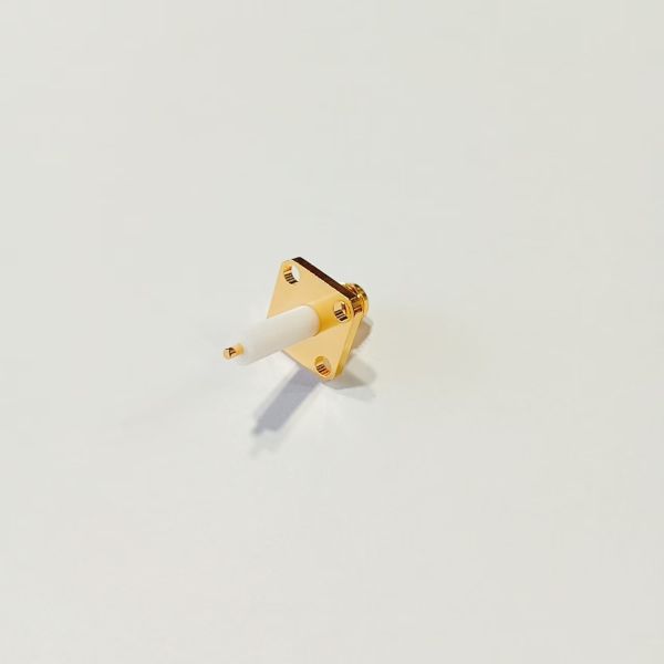 SMP Male Right Angle RF Coaxial Connector with DC-18GHz Frequency Range and Gold-Plated Brass Body
