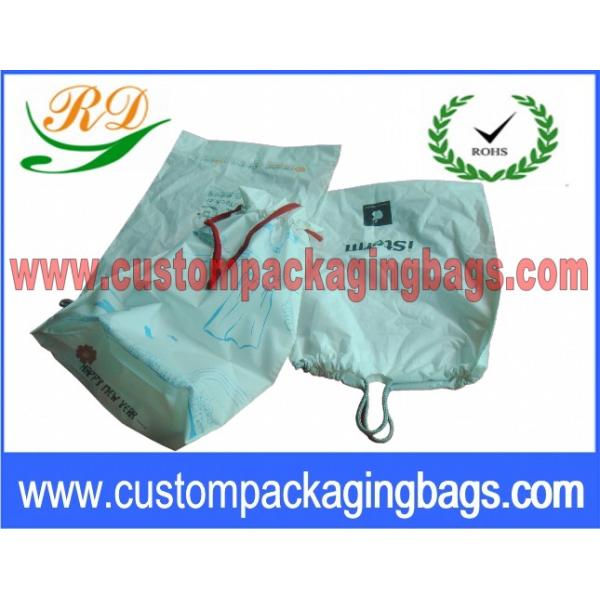 PEVA Material personalized drawstring bags , Clothes or Retail Drawstring Gift Pouches