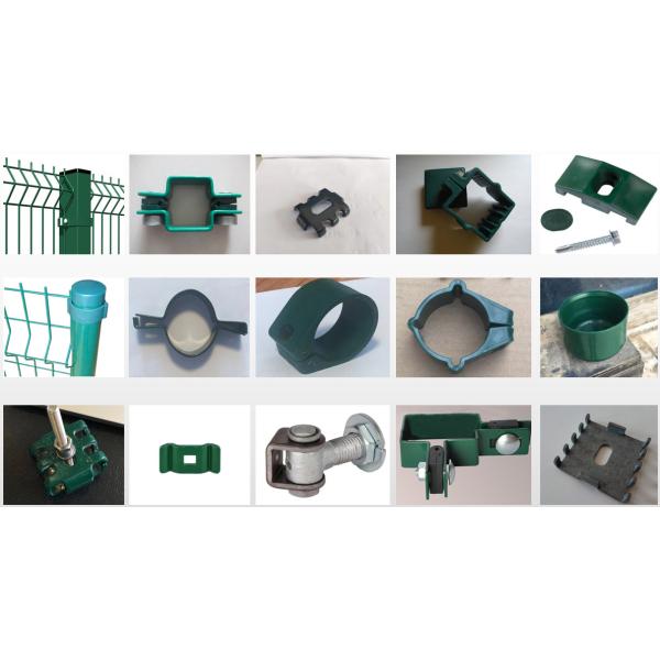 RAL 6005 Dark Green 3D Wire Fence Round Post For Public Building