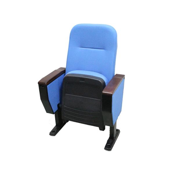 Simple design folding plastic auditorium chairs with writing tablet on chair back