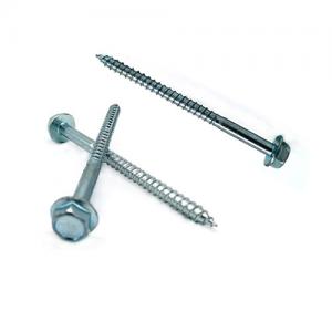China Blue White Zinc Plated Hex Head Screw With Flange on sale