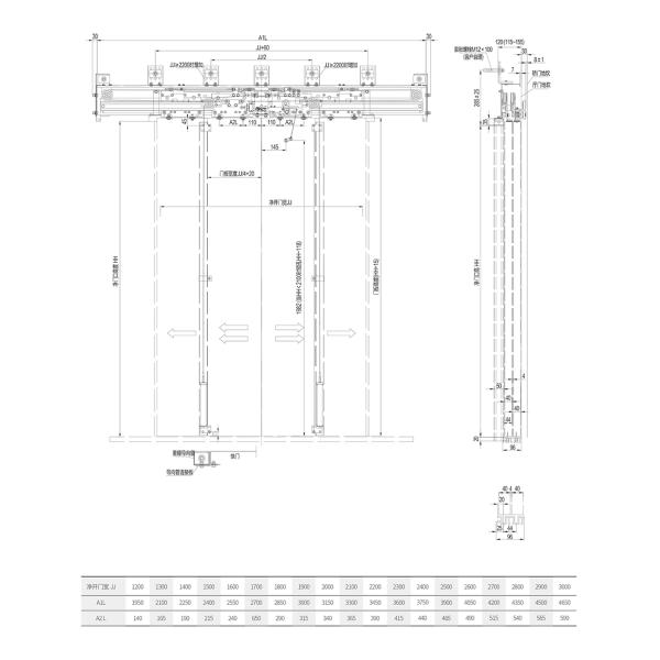 4-Leaf Center Opening Elevator Landing Door – Smooth & Durable Access System