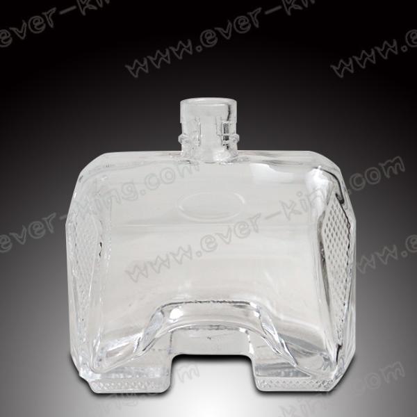 Embossing Clear 1000 ML Rum Glass Alcohol Bottles