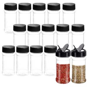 Wholesale Bulk 3.5 Oz Plastic Spice Jars Plastic Seasoning Bottles With Black Screw Lids from china suppliers