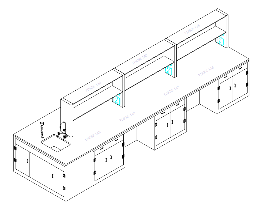 PP Lab Work Bench Corrosion Resistant Modular Lab Benches White With Double Layer Storage Rack