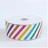 Colorful Striped Grosgrain Ribbon Single Face Type Customized Width for sale