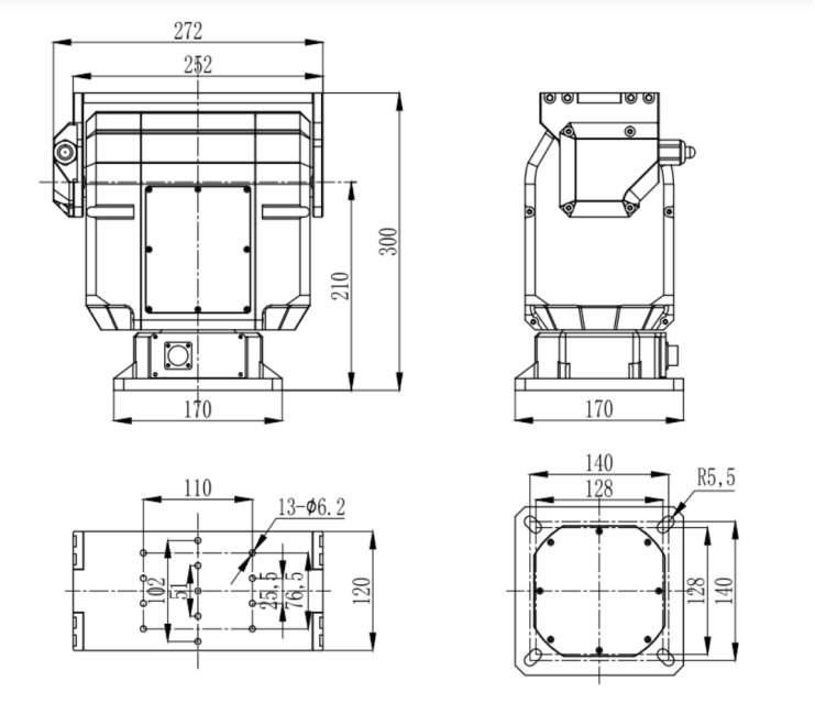Heavy Duty 30kg Payload Pan Tilt Unit with 360° Continuous Rotation and IP66 Protection