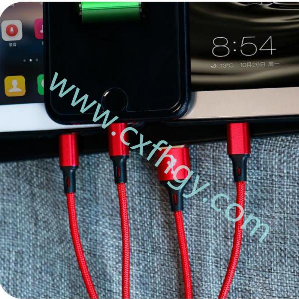 Cxfhgy Data Line 3 in 1 cable For Android iphone Type-c Mobile Phone Multi-function Usb One Dragging Three Data Charge C
