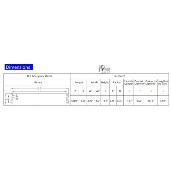 0-10V Dimmable LED Emergency Panic Driver With 90 Minute Discharge Time 5 Year Warranty For Wall Light Panel Light Pendant Light