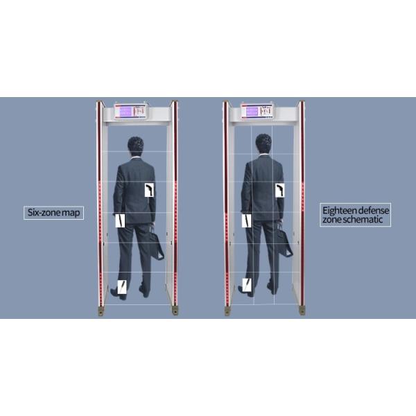 7" LCD Display 35W Walk Through Metal Detector AC220V