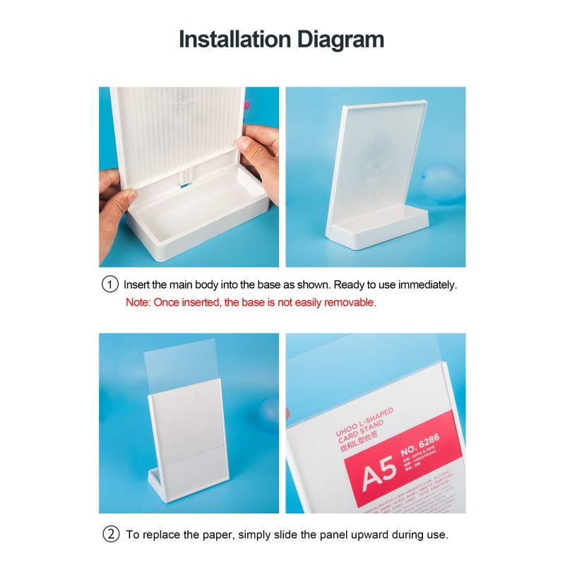 Double Sided Plastic Acrylic Business Card Holders A5 Leaflet T Shape
