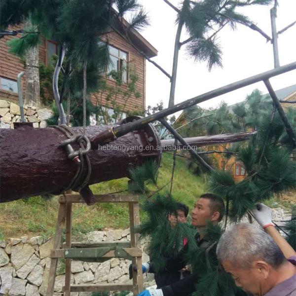 Year-end promotion galvanized artificial camouflaged pine tree tower