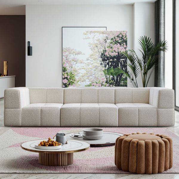 Luxury Modern Elegant Convertible Fabric Sectional Sofa Bed Set Customized Extendable Vacuum-Sealed Compressed Package Villa