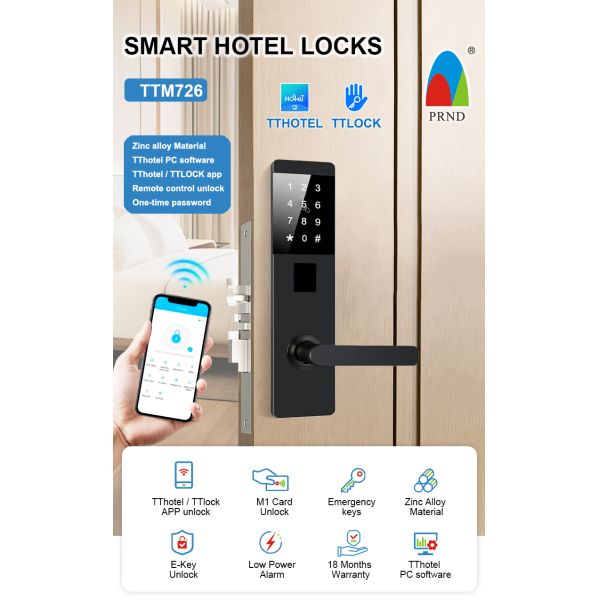 TTM726 Smart password door Locks with TThotel / TTLOCK App
