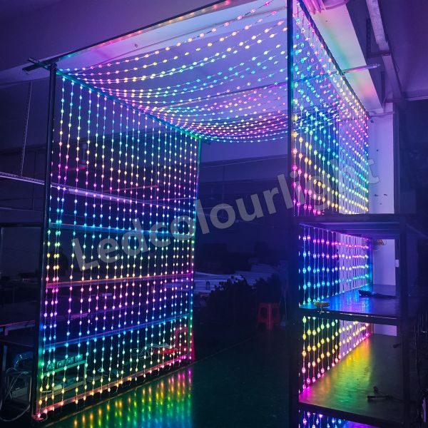 23mm DMX SPI RGB String Lights LED Matrix Curtain String Lights for Events Lighting