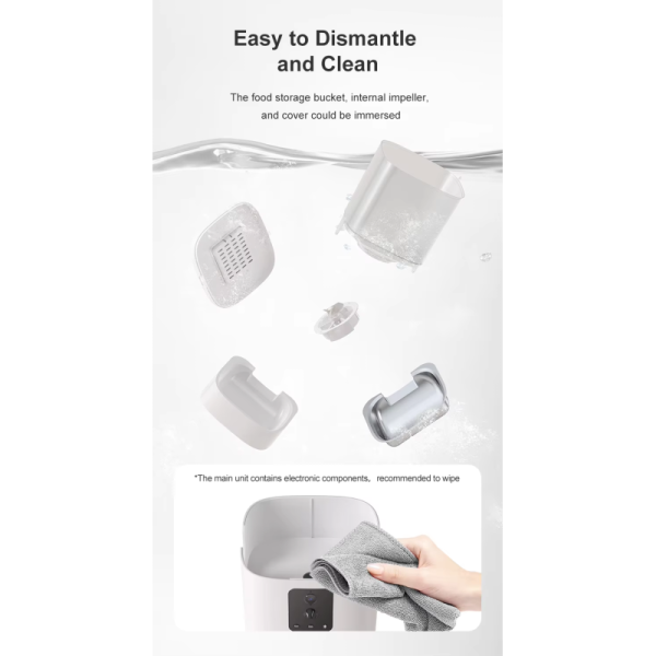 Intelligent Dual Camera AI Feeder for Cat and Dog Solid Pattern Automatic Food Chaser with Eco-Friendly Battery Charging Source