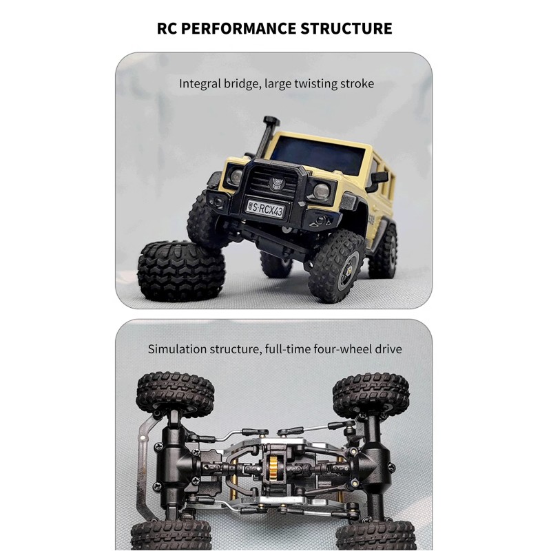 LDARC X43 1/ Mini RC Remote Control Model Car Desktop Crawler RTR 4WD Code Rolling Adult Children's Toys