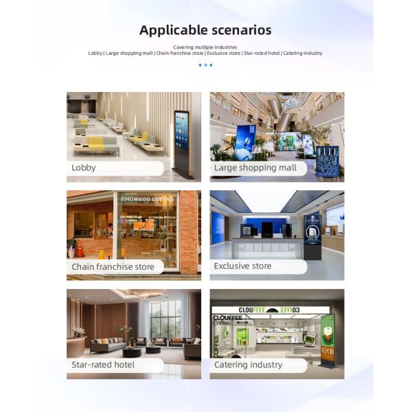 75' Floor Standing LCD Digital Signage Poster Display LCD Splicing Screen for Shopping Mall Events Elevators IP65 Floor Stand